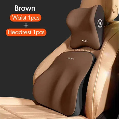 Memory Foam Car Headrest Lumbar Cushion - Universal Comfort Pillow