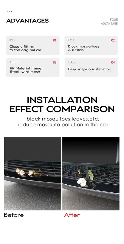 Tesla Model Y Bumper Grille Cover 2020-2025 Anti Insect Dust Protection Kit