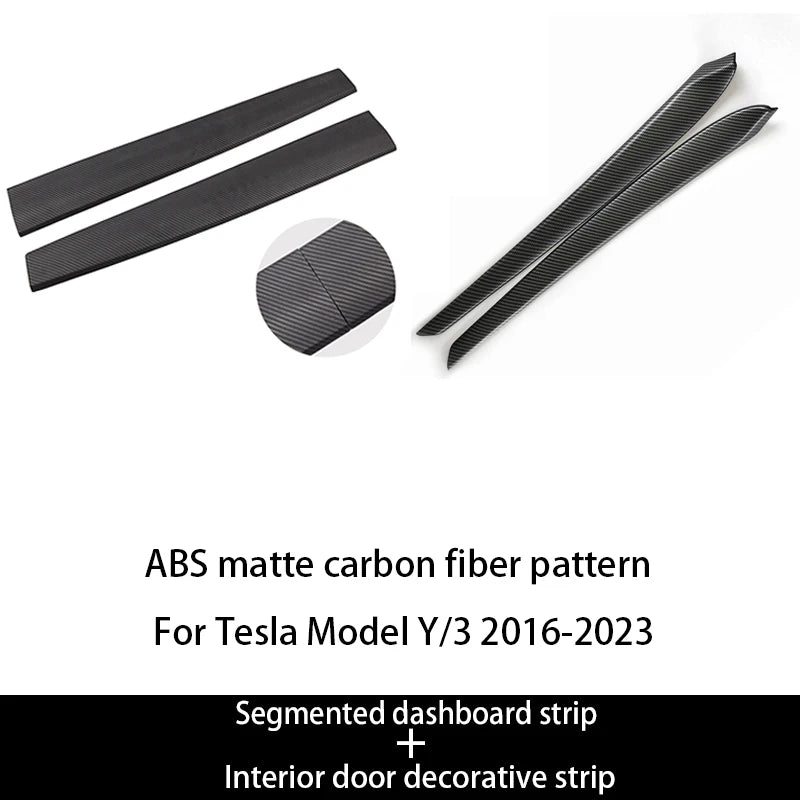Tesla Model 3 Y Dashboard Trim Strip - Carbon Fiber ABS ABS matte carbon 1
