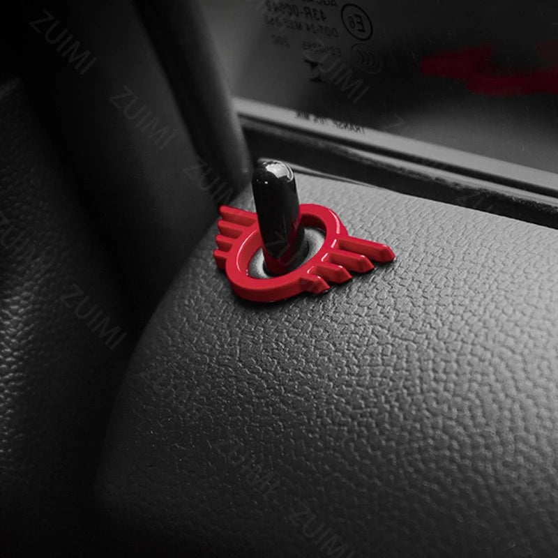 3D Metal Car Door Lock Pin Wing Emblem Badge - Mini Cooper