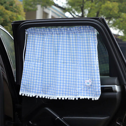 Car Sun Shade Curtains - Cute Cartoon Bear Window Sunshade