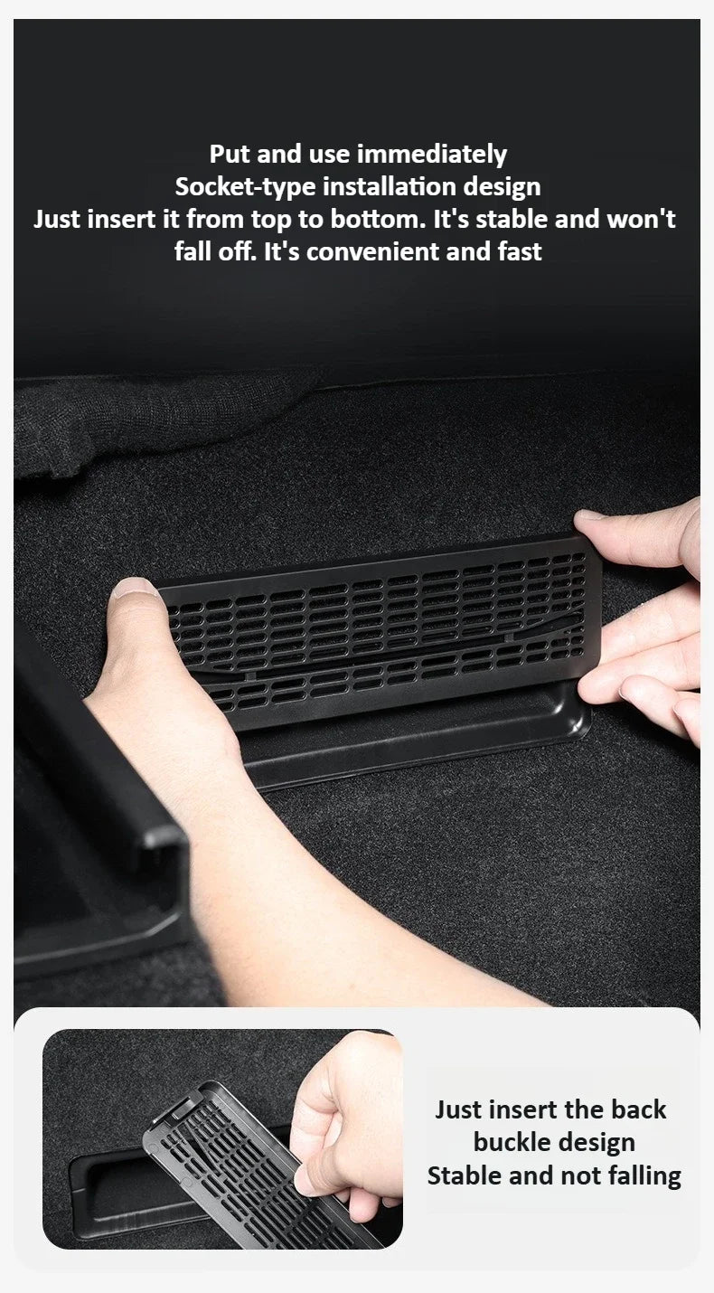 Tesla Model Y Juniper 2025+ Rear Air Conditioning Outlet Mesh Net - Under Seat AC Protection Cover