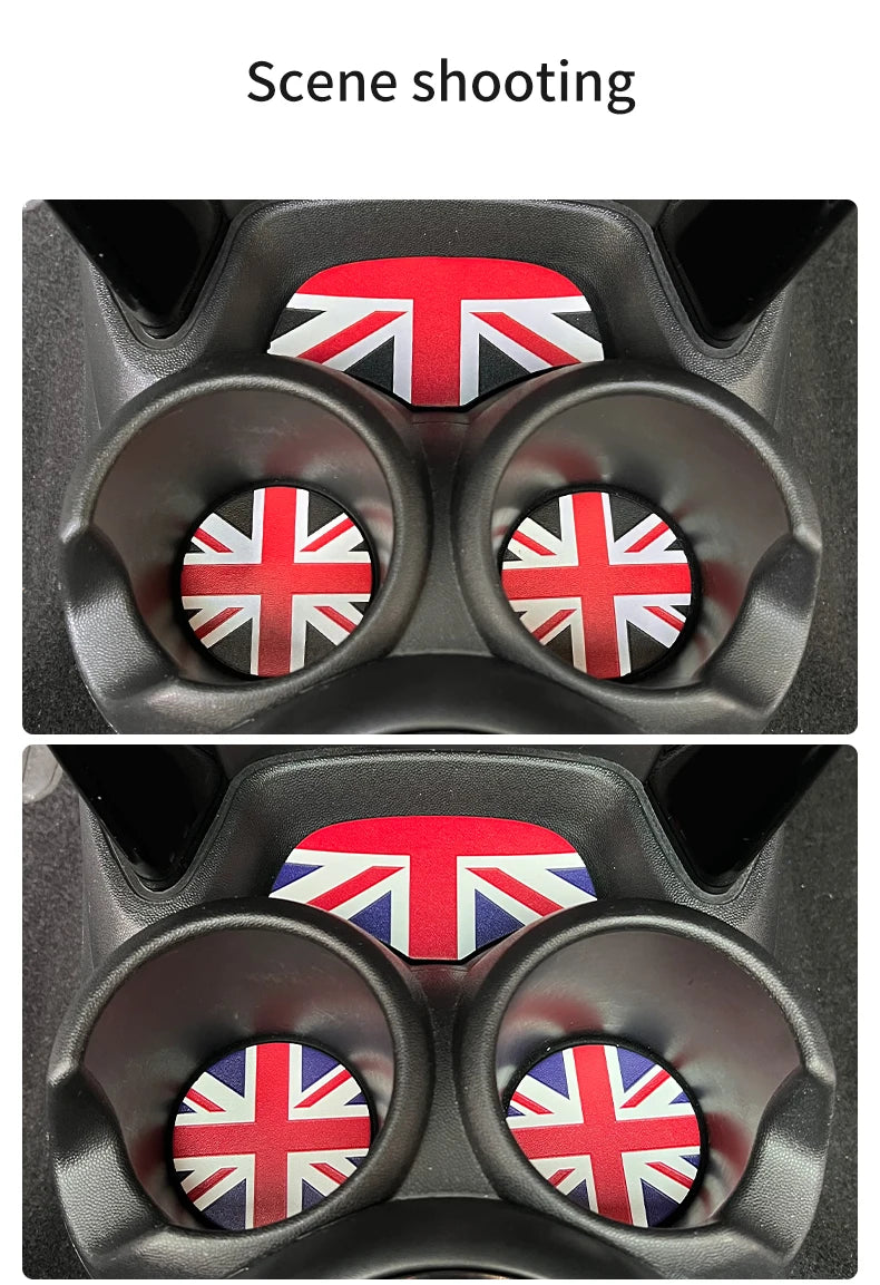 Union Jack Car Cup Holder Coaster - Mini Cooper F55 F56 F60