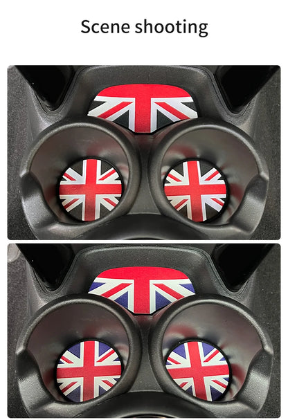 Union Jack Car Cup Holder Coaster - Mini Cooper F55 F56 F60