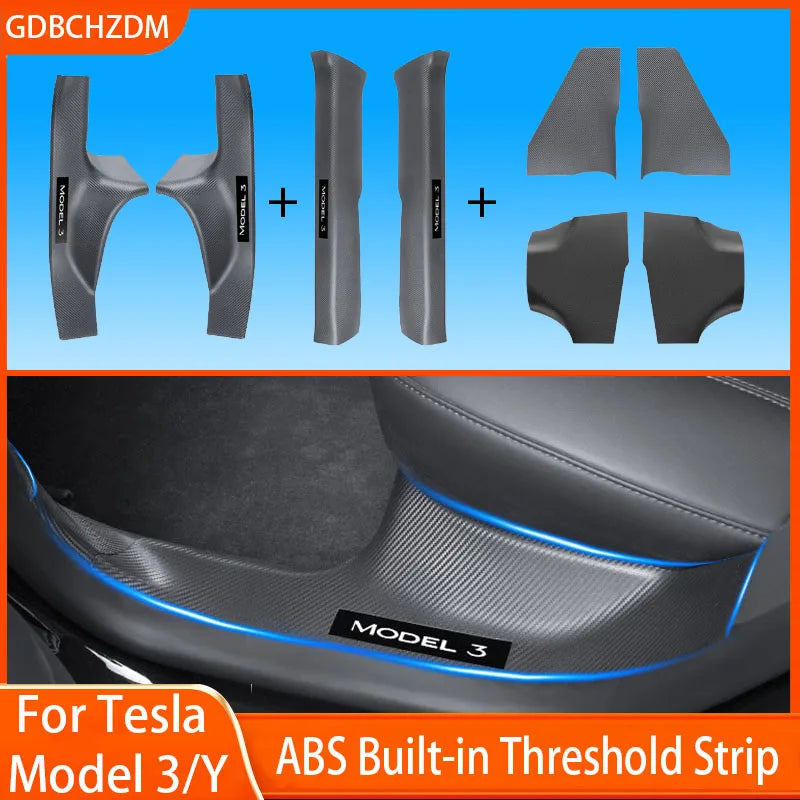 Tesla Model 3/Y Door Sill Protector - Anti-Kick Threshold Strip Guard