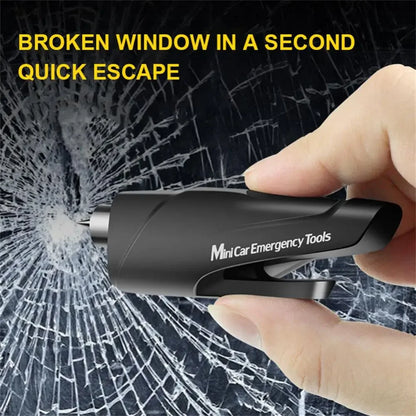 Premium Car Emergency Keychain Hammer - Alloy Glass Breaker & Seatbelt Cutter Multi-Function Rescue Tool