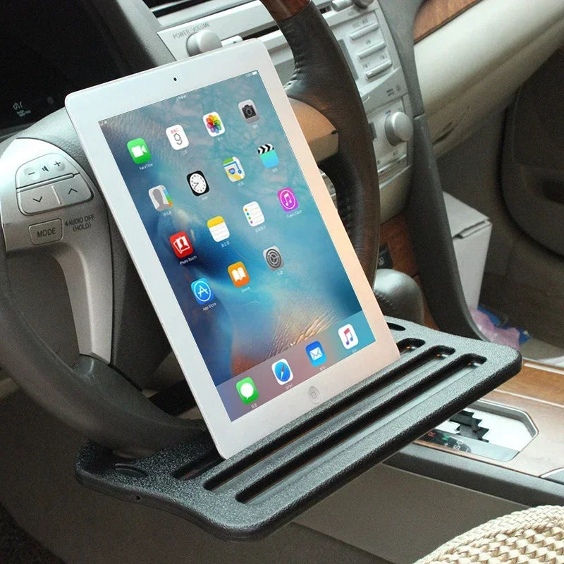 Portable Car Dining Table Steering Wheel Tray - Large Black