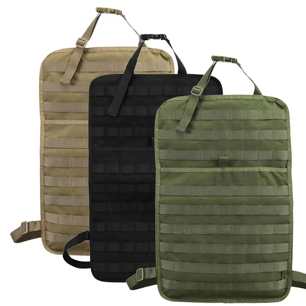 Car Rear Seat Back Storage Bag - Tactical MOLLE Trunk Organizer Multi Hanging Strap