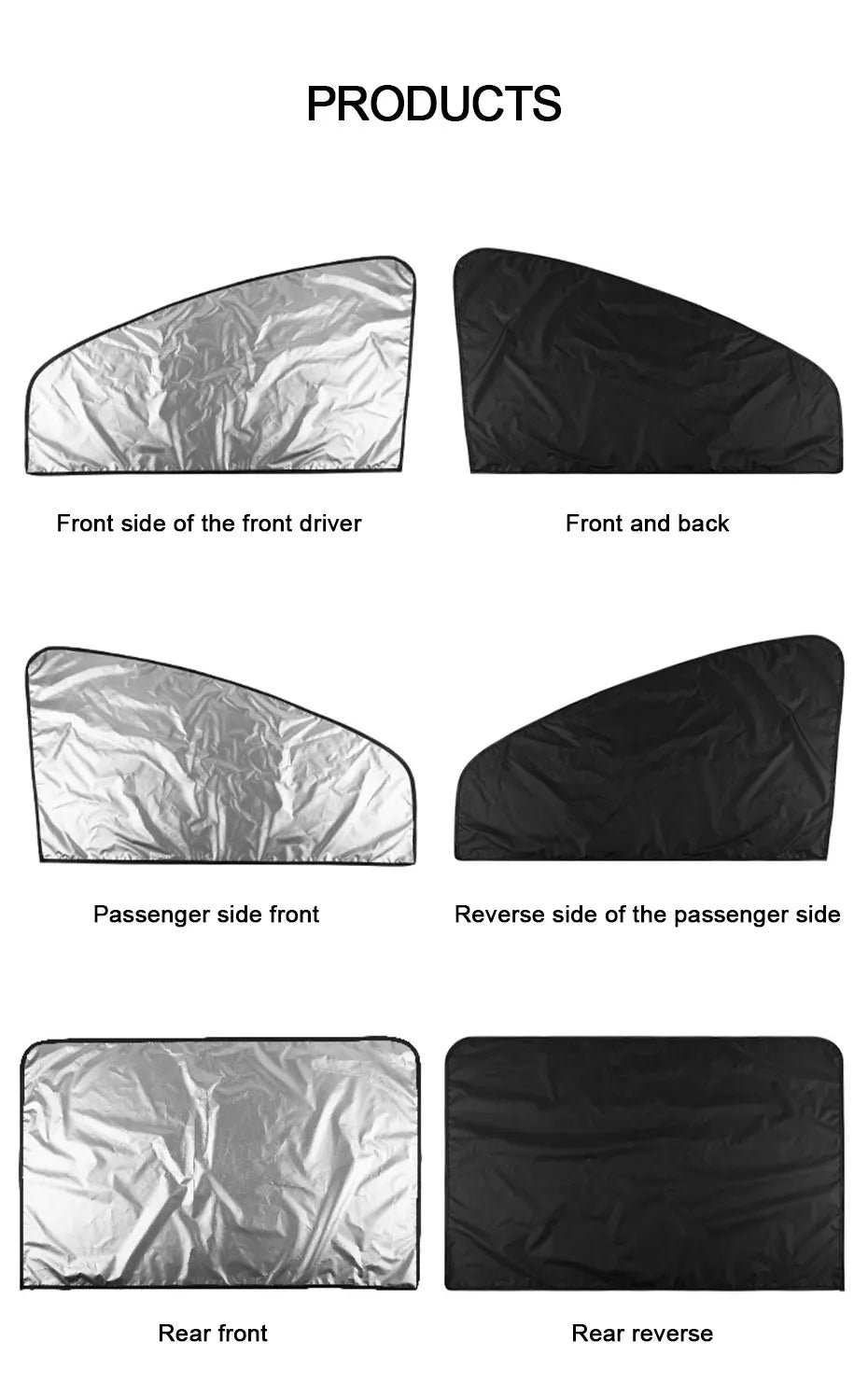 Car Side Window Sun Shade Curtains - Magnetic UV Protection 2pcs