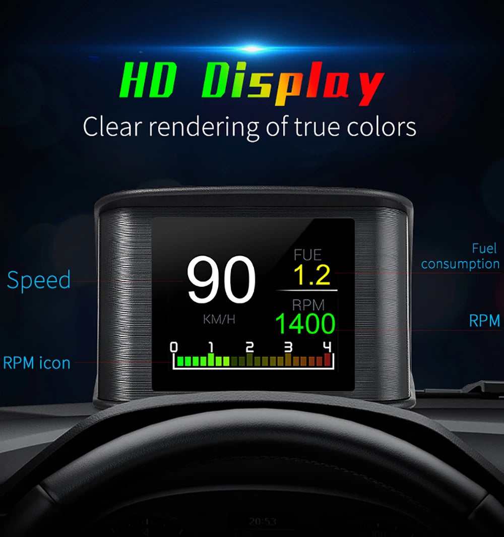 OBD2 Digital Speedometer P10 PRO Head Up Display Smart Car Computer