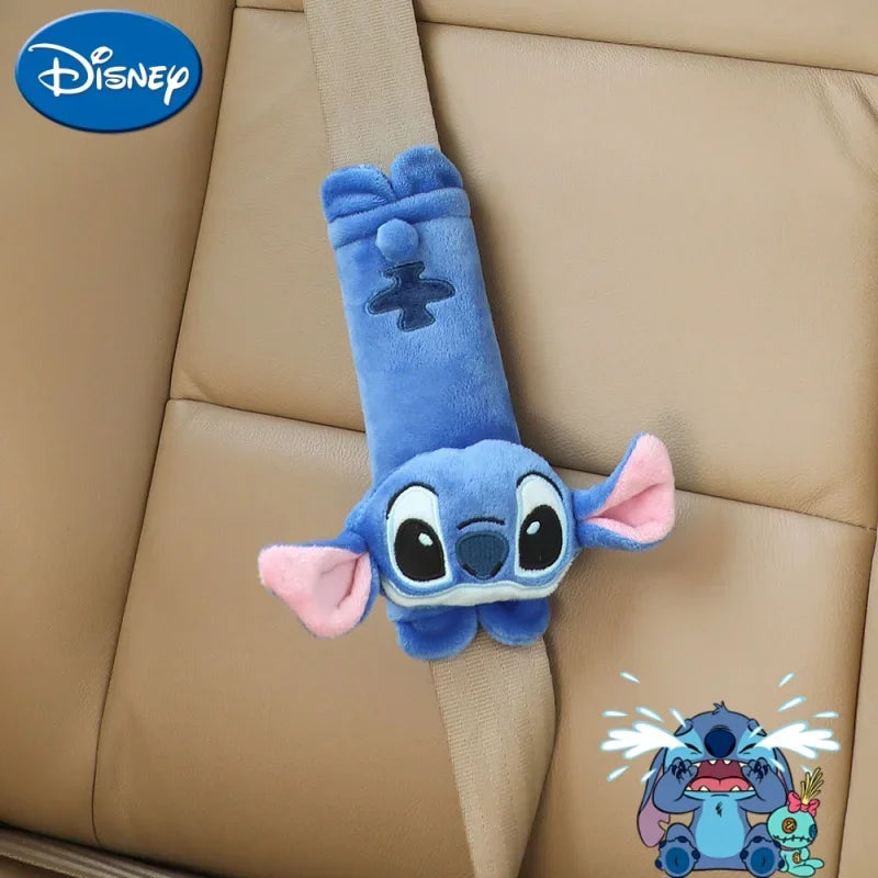 Stitch Seat Belt Cover - Cute Cartoon Plush Car Shoulder Belt Protector