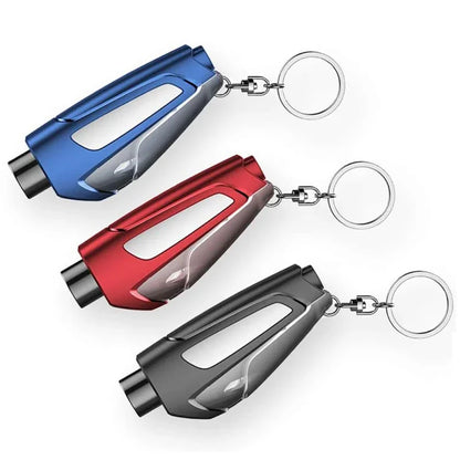 Premium Car Emergency Keychain Hammer - Alloy Glass Breaker & Seatbelt Cutter Multi-Function Rescue Tool