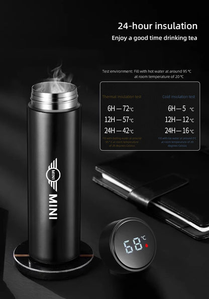 500ml Smart Thermos Bottle Mini Cooper Logo - JCW Works