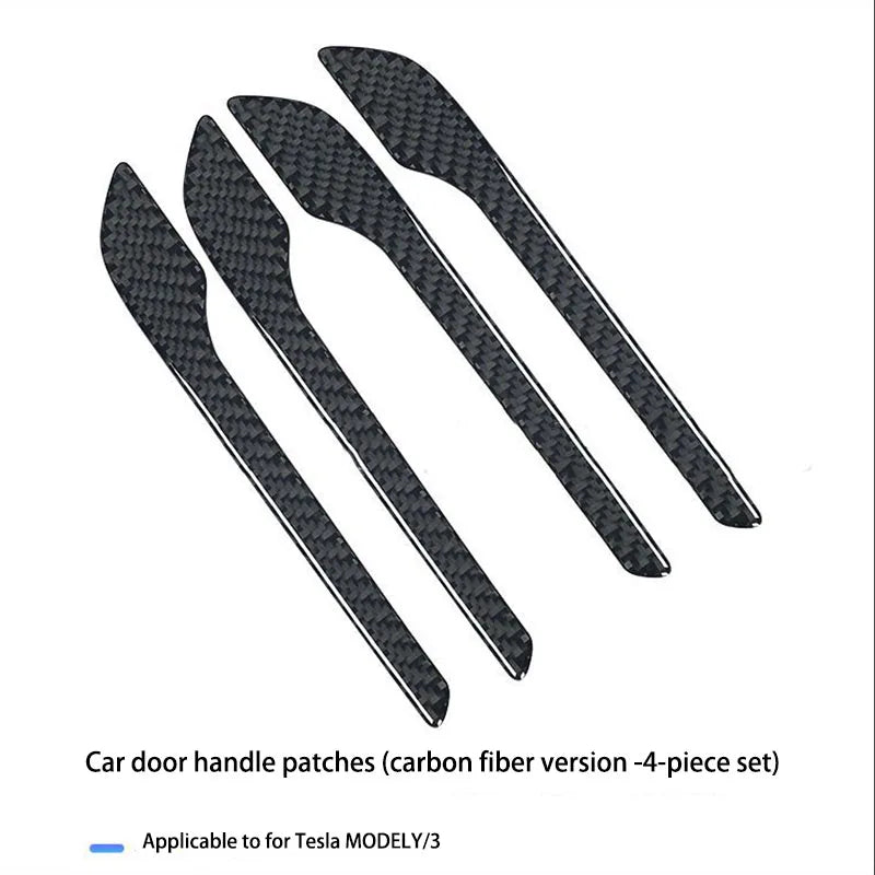 Tesla Model 3 Y Door Handle Stickers - Anti-Scratch Luminous Carbon fiber version