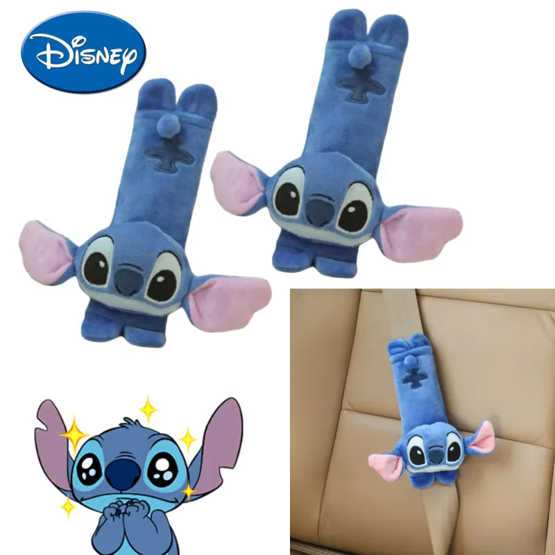Stitch Seat Belt Cover - Cute Cartoon Plush Car Shoulder Belt Protector