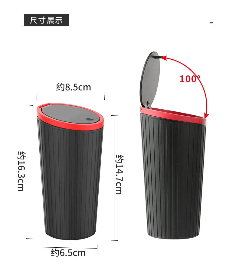 Car Trash Bin Mini - Auto Interior Garbage Container Storage Box