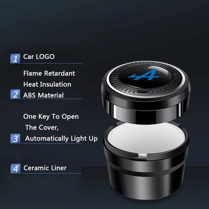 Portable Luminous Car Ashtray - Alpine Ceramic Liner
