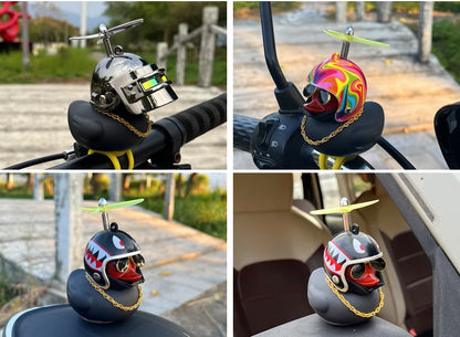 Car Duck Ornament Bicycle Horn - Squeeze Bell with Helmet Straps