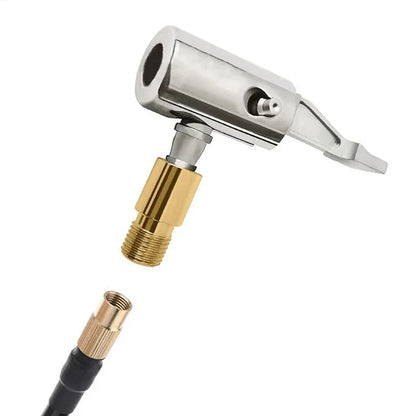 Portable Car Tire Pump Connector - Fast Inflator Chuck with American Threaded Nozzle