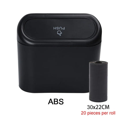 Car Trash Can with Lid - Leak-Proof Mini Waste Container with 300 Bags