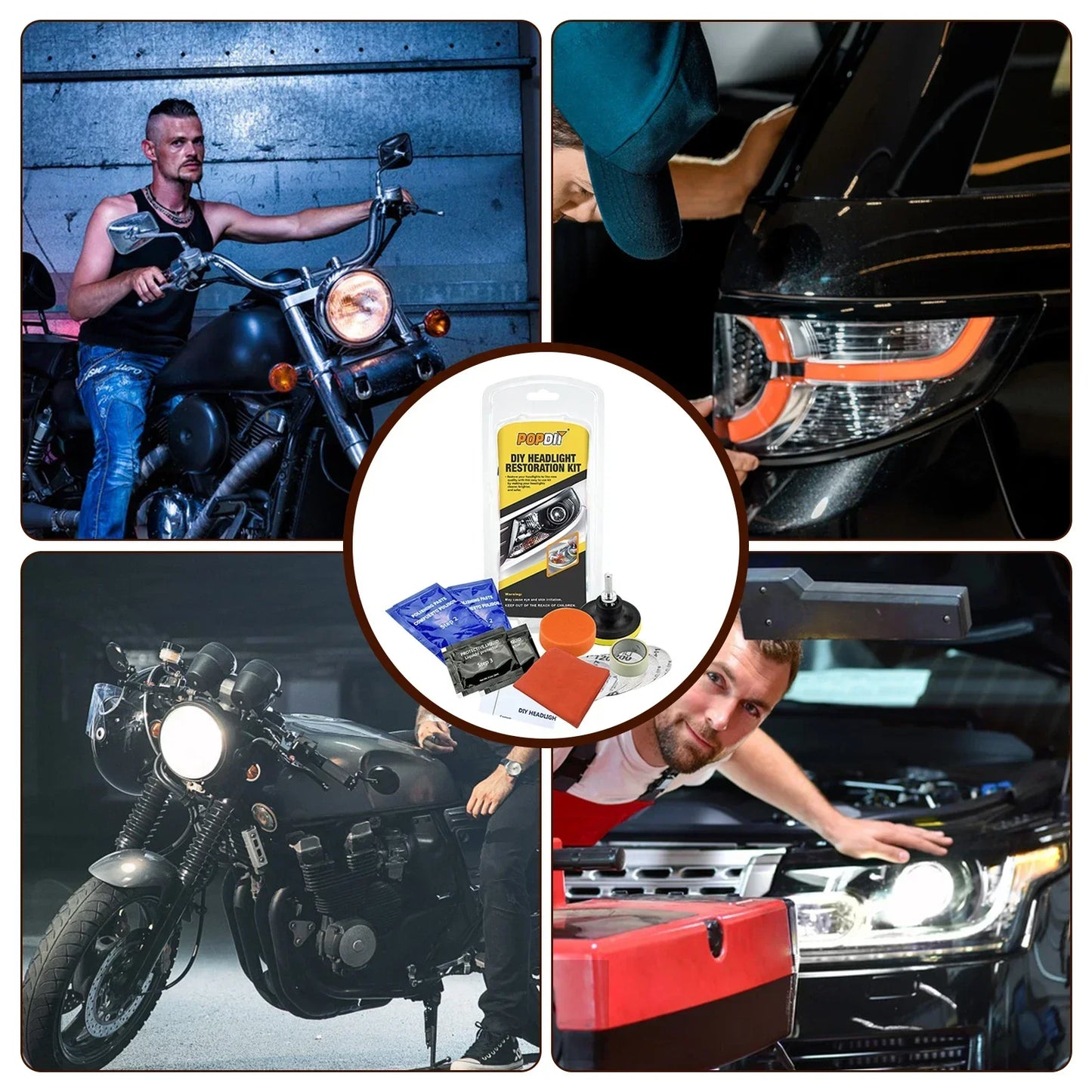 Car Headlight Restoration Kit - Fix Yellowing & Scratches