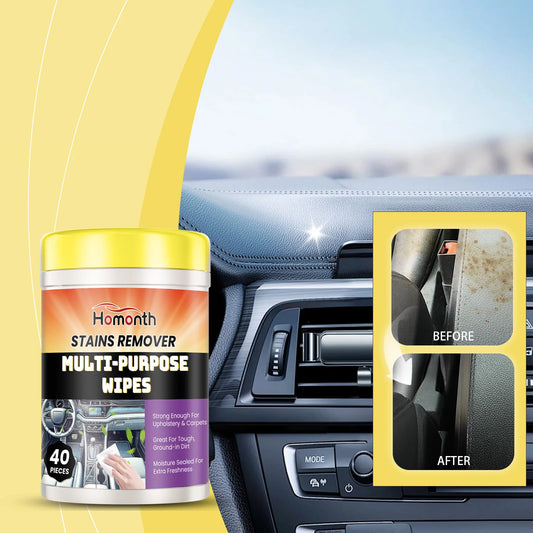 Car Interior Cleaning Wipes - 40pcs Multi-Purpose Dashboard Cleaner