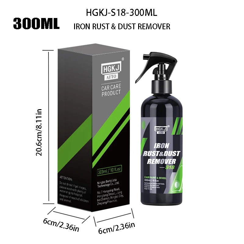Professional Iron Particle Remover Spray - Advanced Rust & Brake Dust Cleaner for Car Paint & Wheels