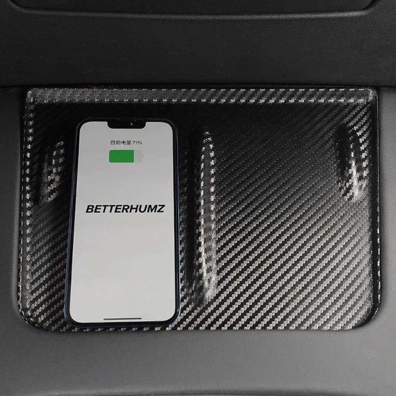 Tesla Model Y Model 3 Carbon Fiber Console - Wireless Charging