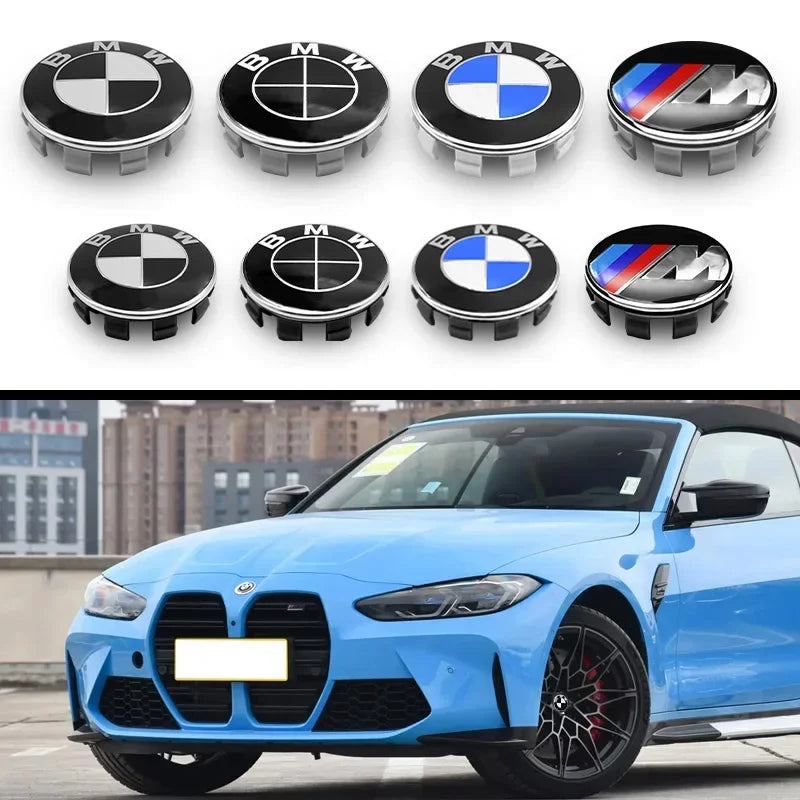 BMW Wheel Center Caps 4PCS - 68mm/56mm Hub Caps for Performance Models