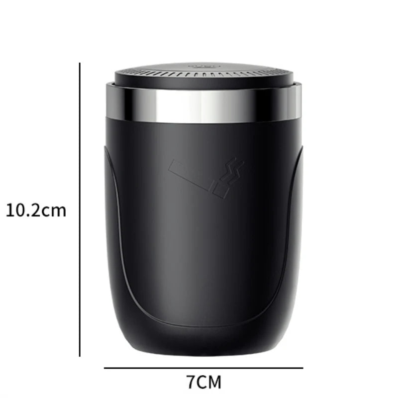 One-Click Car Ashtray with LED Light - Metal Lining & Splash Proof