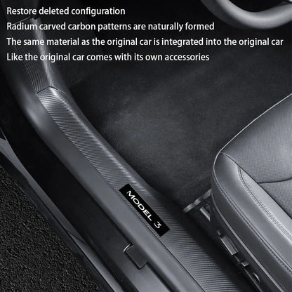 Tesla Model 3/Y Door Sill Protector - Anti-Kick Threshold Strip Guard