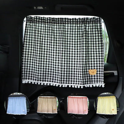 Car Sun Shade Curtains - Cute Cartoon Bear Window Sunshade
