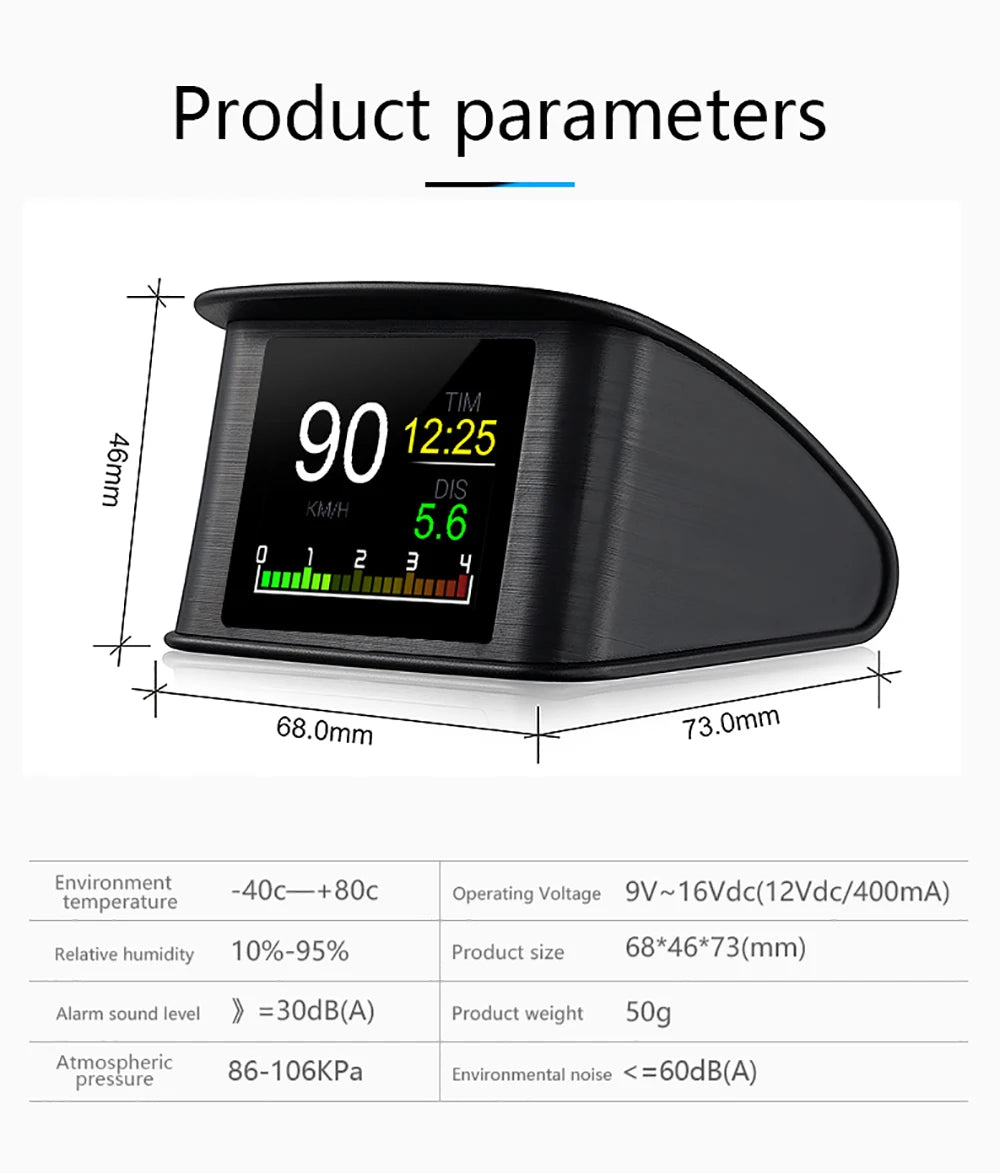 OBD2 Digital Speedometer P10 PRO Head Up Display Smart Car Computer