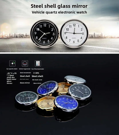 Mini Luminous Car Dashboard Clock - Digital Quartz Stick-On Watch
