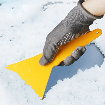 Car Windshield Ice Scraper - Triangle Snow Removal Tool with Long Handle