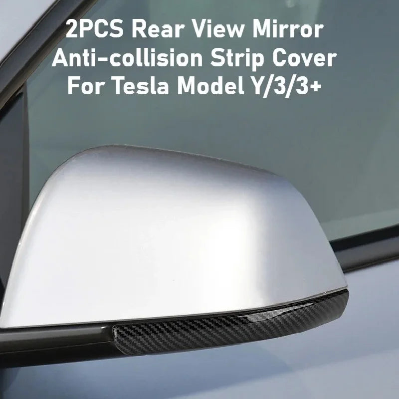 Tesla Model Y 3 Rearview Mirror Anti-Collision Strips - ABS Trim Cover