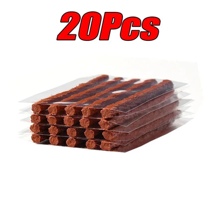 Car Tire Repair Tool Kit - 8 Piece Set with Rubber Strips