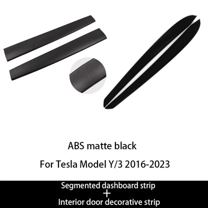 Tesla Model 3 Y Dashboard Trim Strip - Carbon Fiber ABS ABS matte black 1