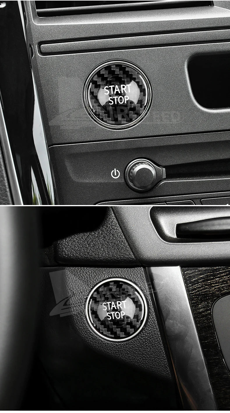 Carbon Fiber Engine Start Stop Button Cover for Renault Models
