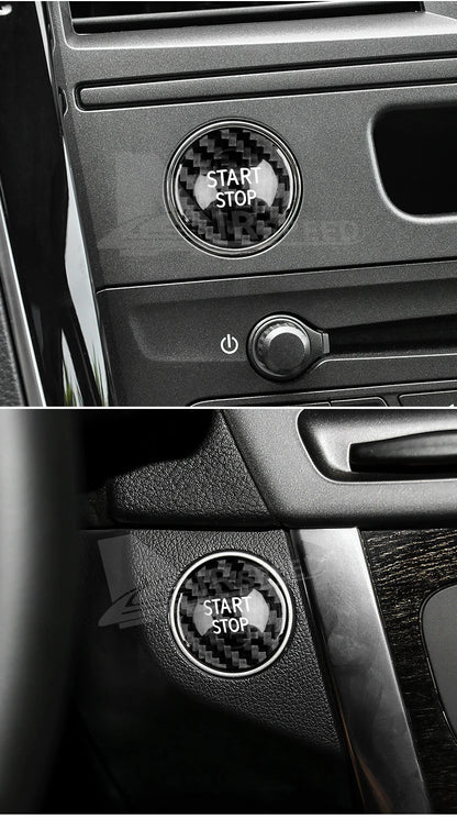 Carbon Fiber Engine Start Stop Button Cover for Renault Models