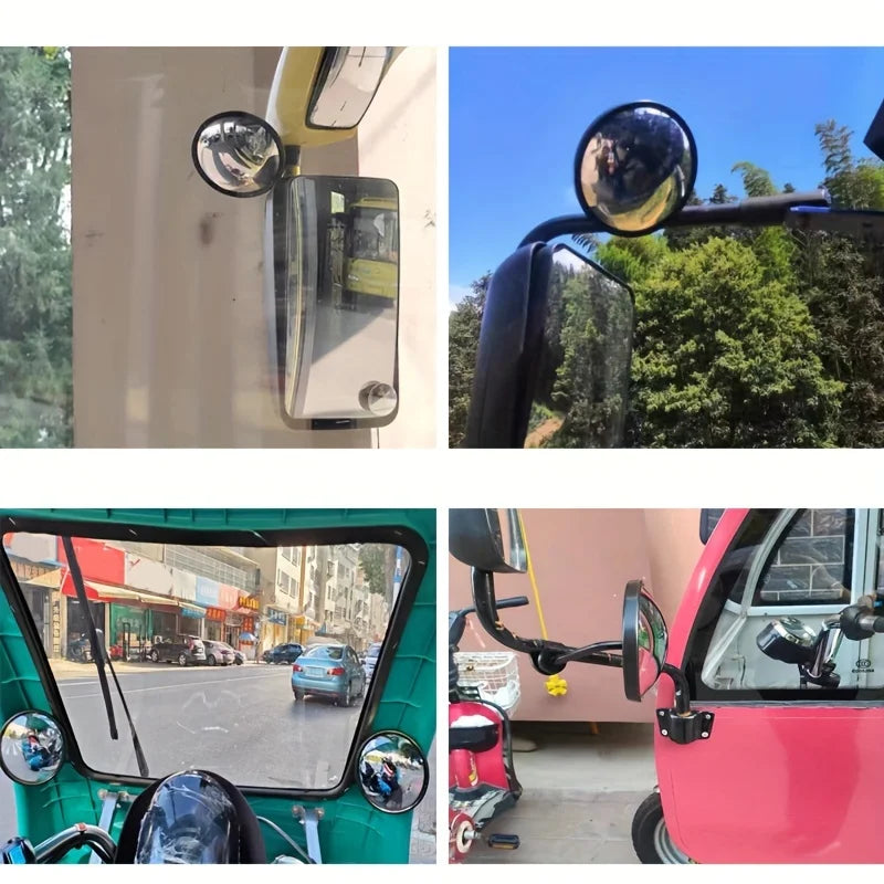 Truck Convex Mirror with Rod - Round Auxiliary Reversing Mirror