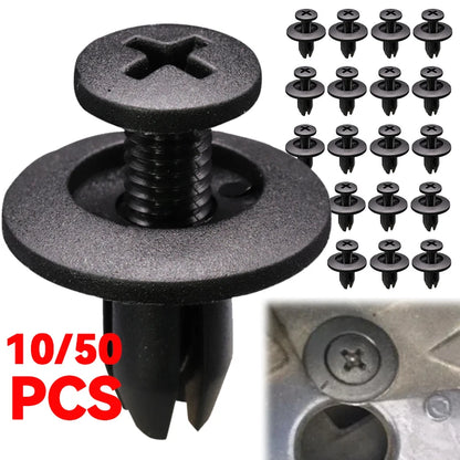 8mm Plastic Rivets Fasteners - Car Bumper Fender Clips 30PCS Black
