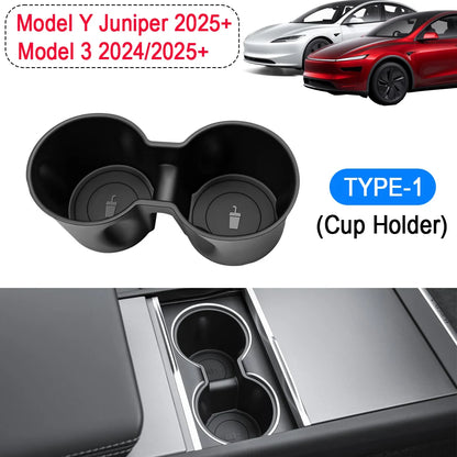 Tesla Model Y Juniper Model 3 Console Organizer - Storage Tray Cup Holder