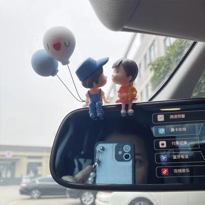 Cute Cartoon Couples Car Decoration - Romantic Dashboard Ornament
