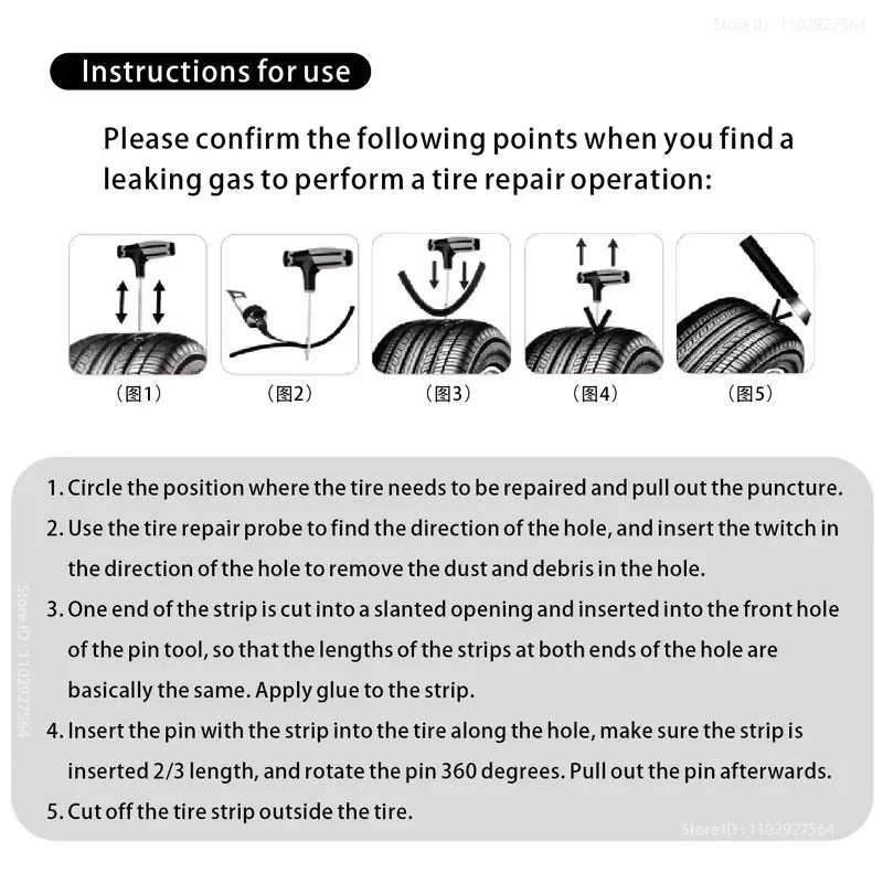 Car Tire Repair Kit 31PCS - Emergency Puncture Plug Tools with Glue