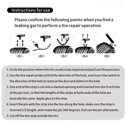 Car Tire Repair Kit 31PCS - Emergency Puncture Plug Tools with Glue