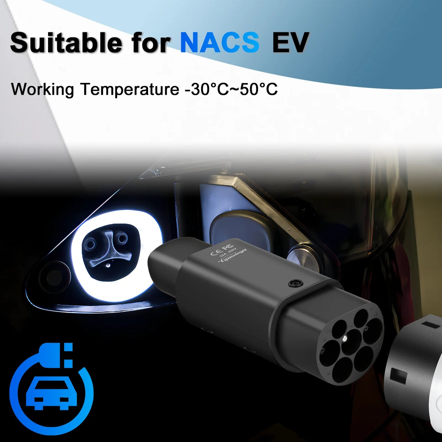 Type2 to Tesla Adapter AC 7.2KW - Model S/X/3 Charging