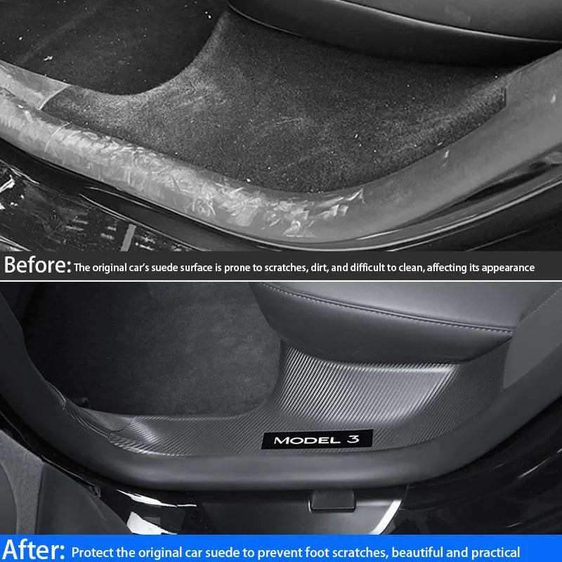 Tesla Model 3/Y Door Sill Protector - Anti-Kick Threshold Strip Guard