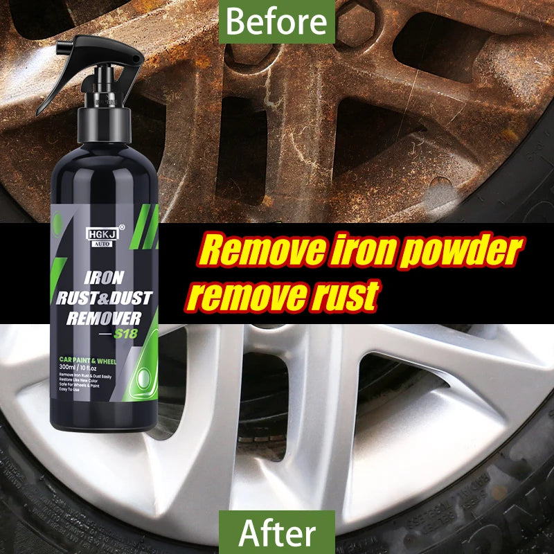 Professional Iron Particle Remover Spray - Advanced Rust & Brake Dust Cleaner for Car Paint & Wheels