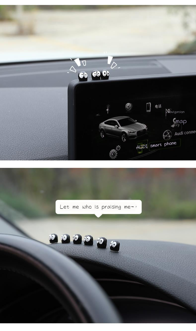 Cute Black Elf Car Interior Decoration Set - Rearview Mirror Ornaments